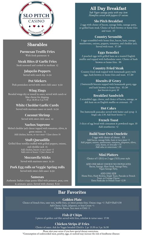 casino slo|slo pitch menu.